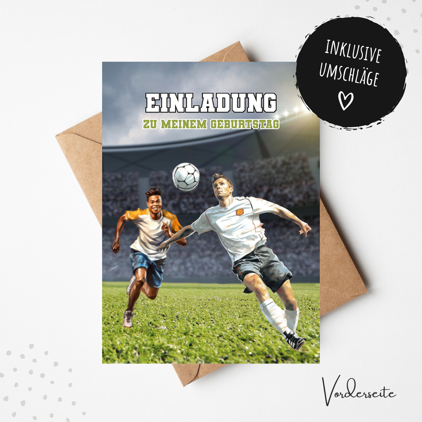 10 Einladungskarten Kindergeburtstag inkl. Umschläge | Fußball