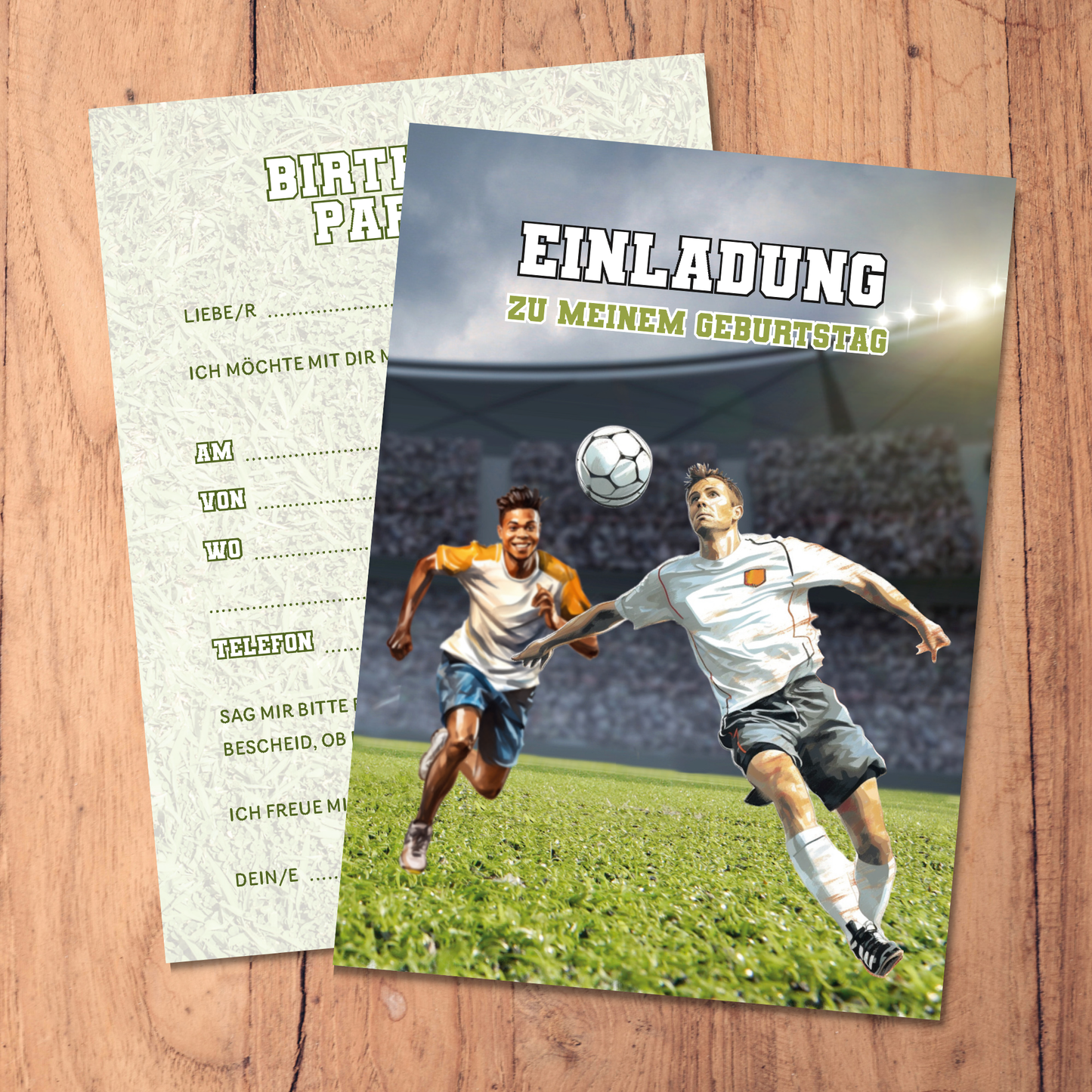 10 Einladungskarten Kindergeburtstag inkl. Umschläge | Fußball