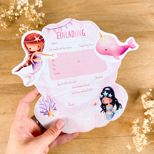 10 Einladungen zum Selberbasteln | Meerjungfrau