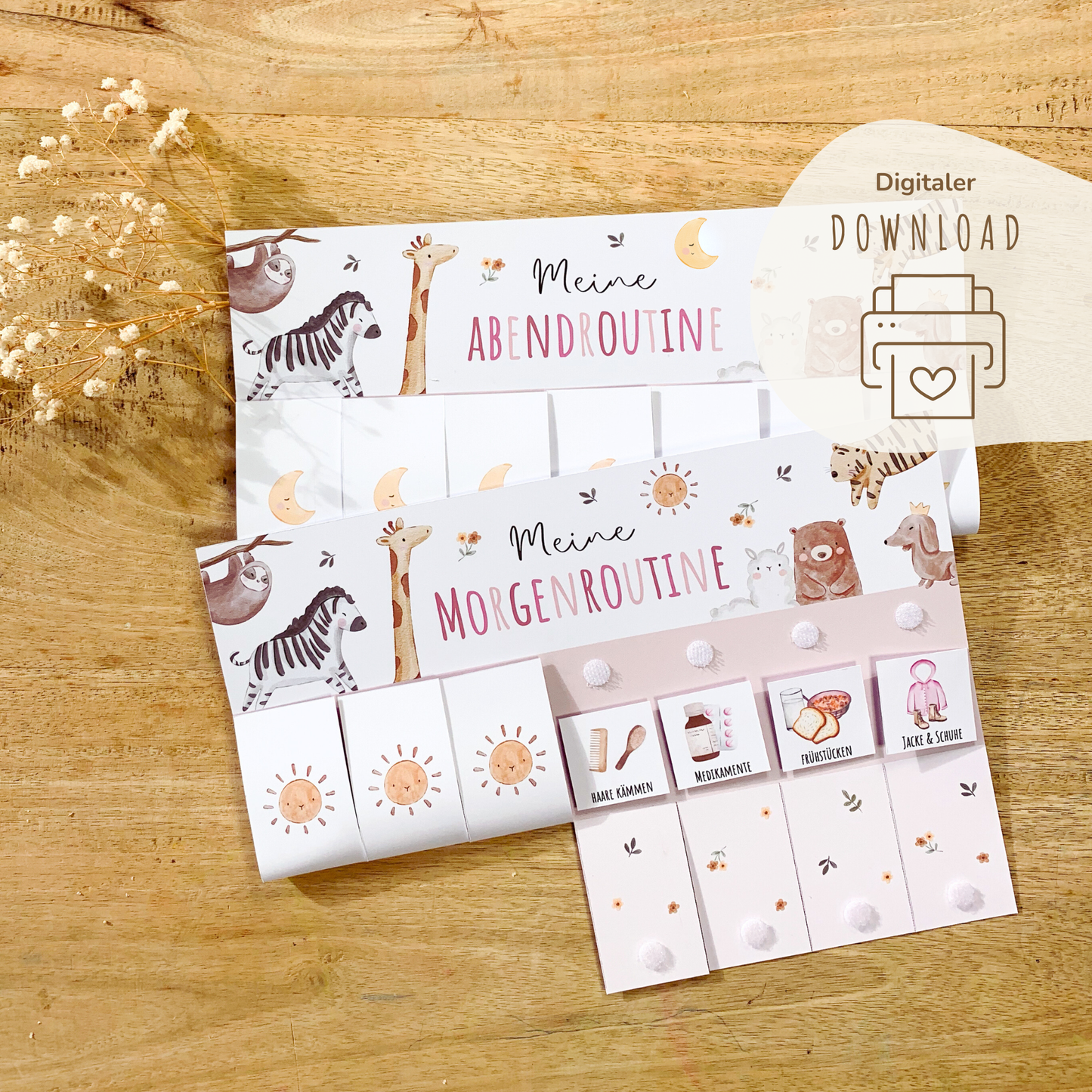 Morgen- & Abendroutine für Kinder | zum sofort Ausdrucken | Boho