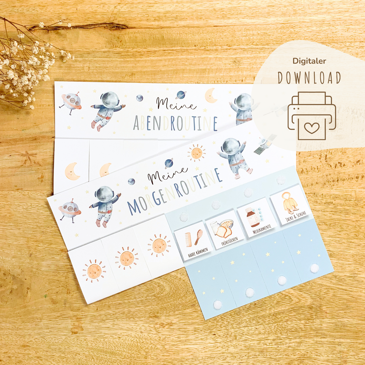 Morgen- & Abendroutine für Kinder | zum sofort Ausdrucken | Astronaut