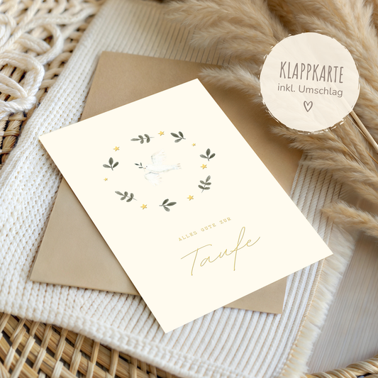 Karte zur Taufe | vergoldet inklusive Umschlag