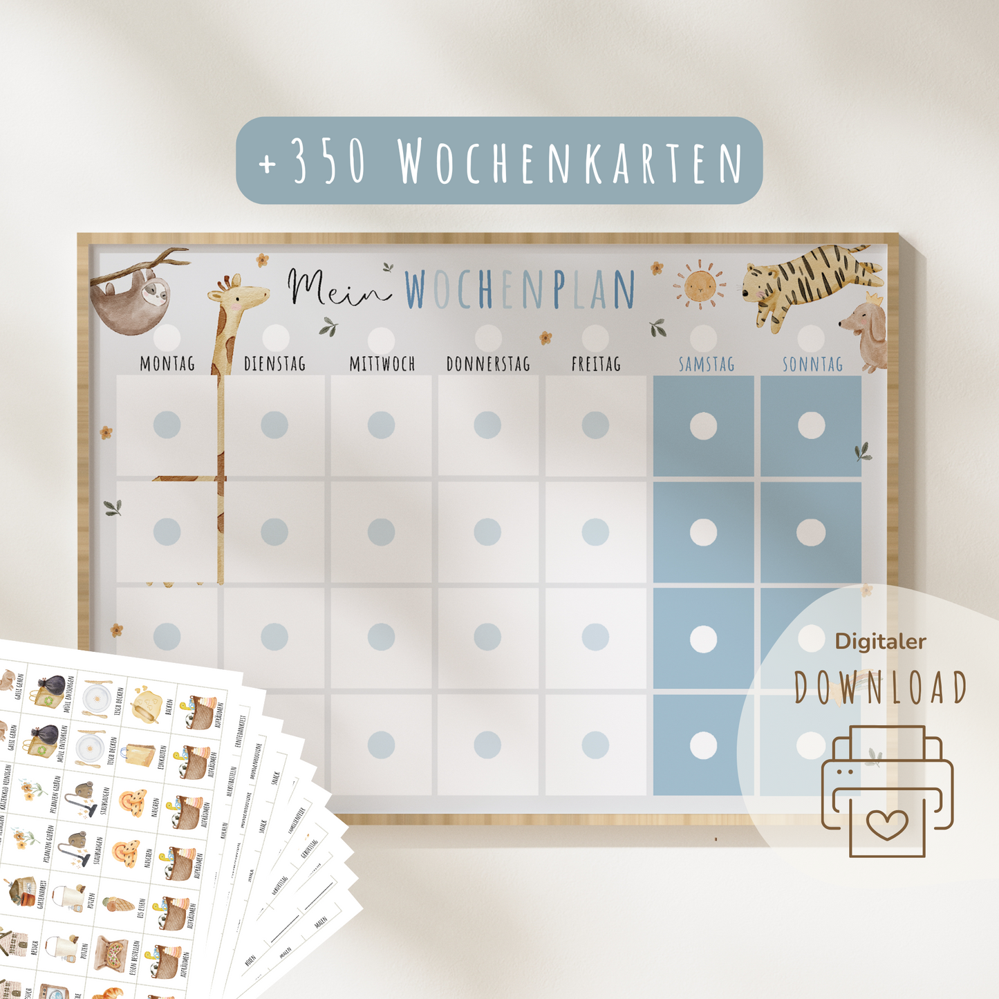 Wochenplan für Kinder | Montessori | zum Ausdrucken | Boho