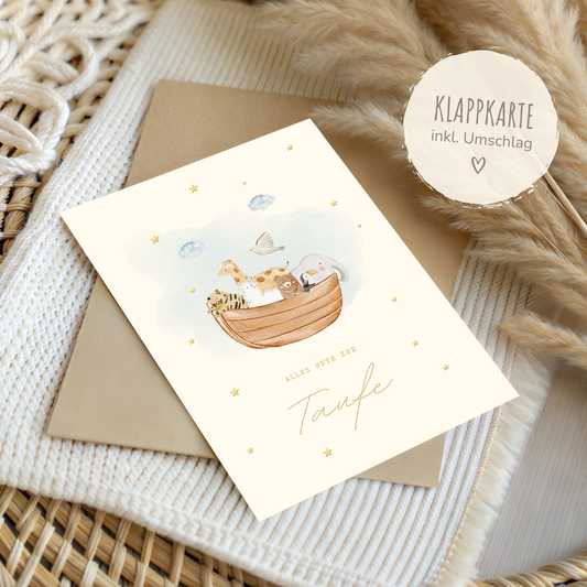Karte zur Taufe | vergoldet inklusive Umschlag