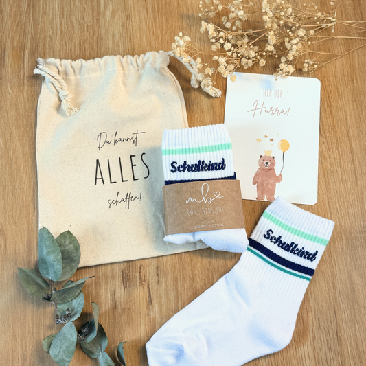 Schulkind Socken Blau | Geschenk zur Einschulung