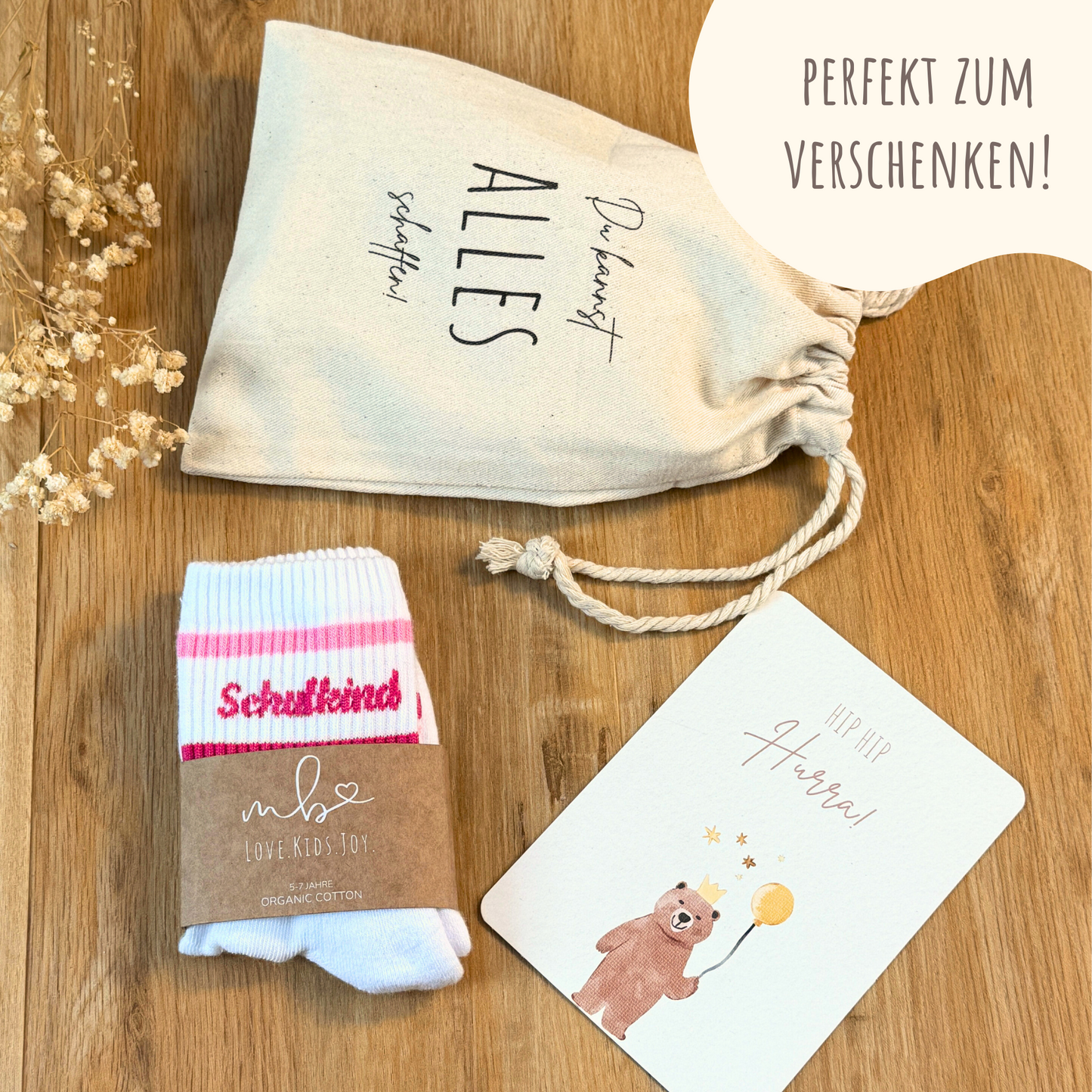 Schulkind Socken Pink | Geschenk zur Einschulung
