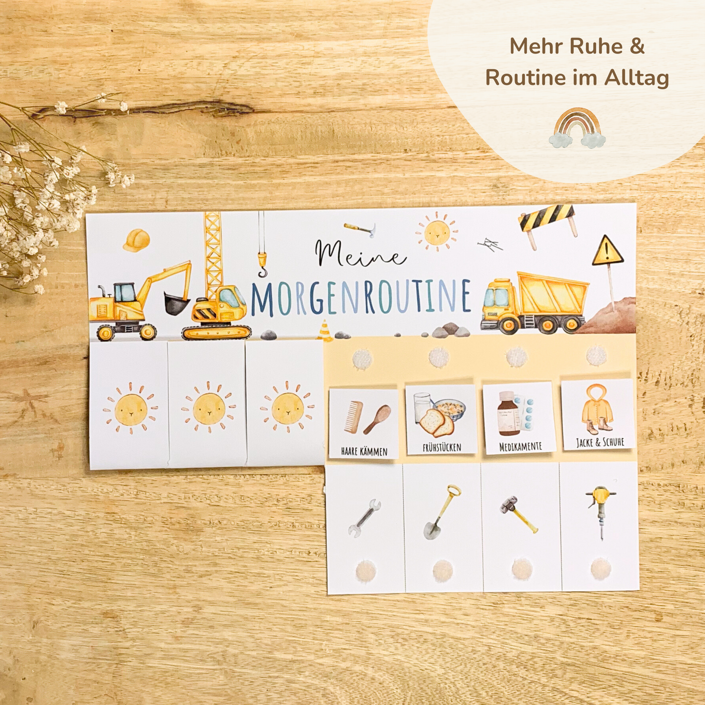 Morgen- & Abendroutine für Kinder | zum sofort Ausdrucken | Bagger