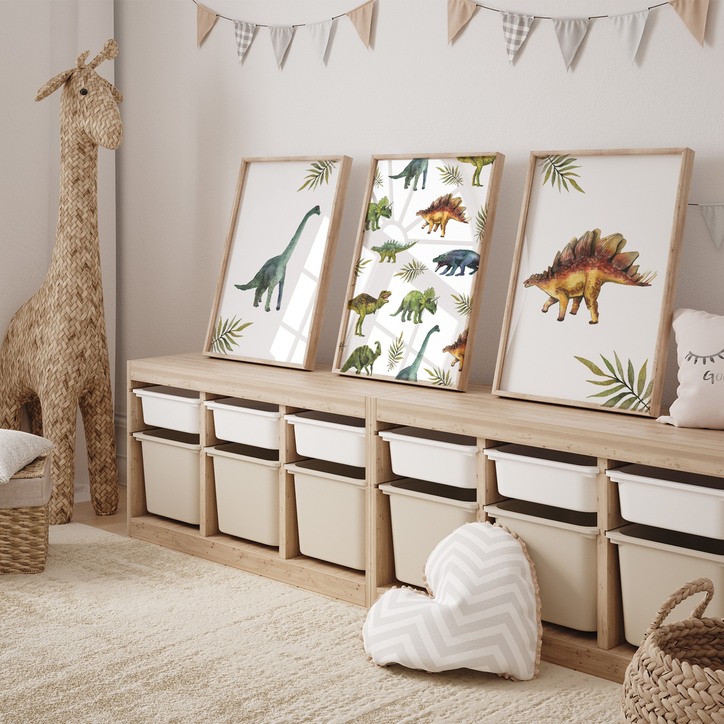 Kinderzimmerposter | 3er Set A4 | Dino Poster