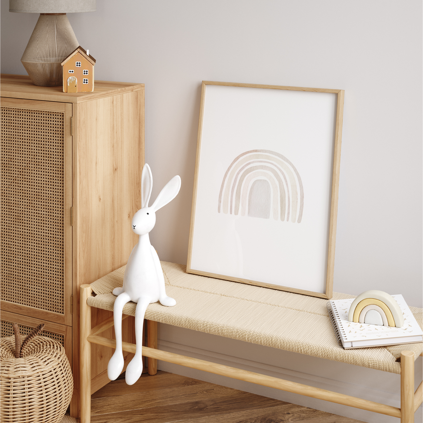 Kinderzimmer Poster | 3er Set A4 | Bär & Regenbogen