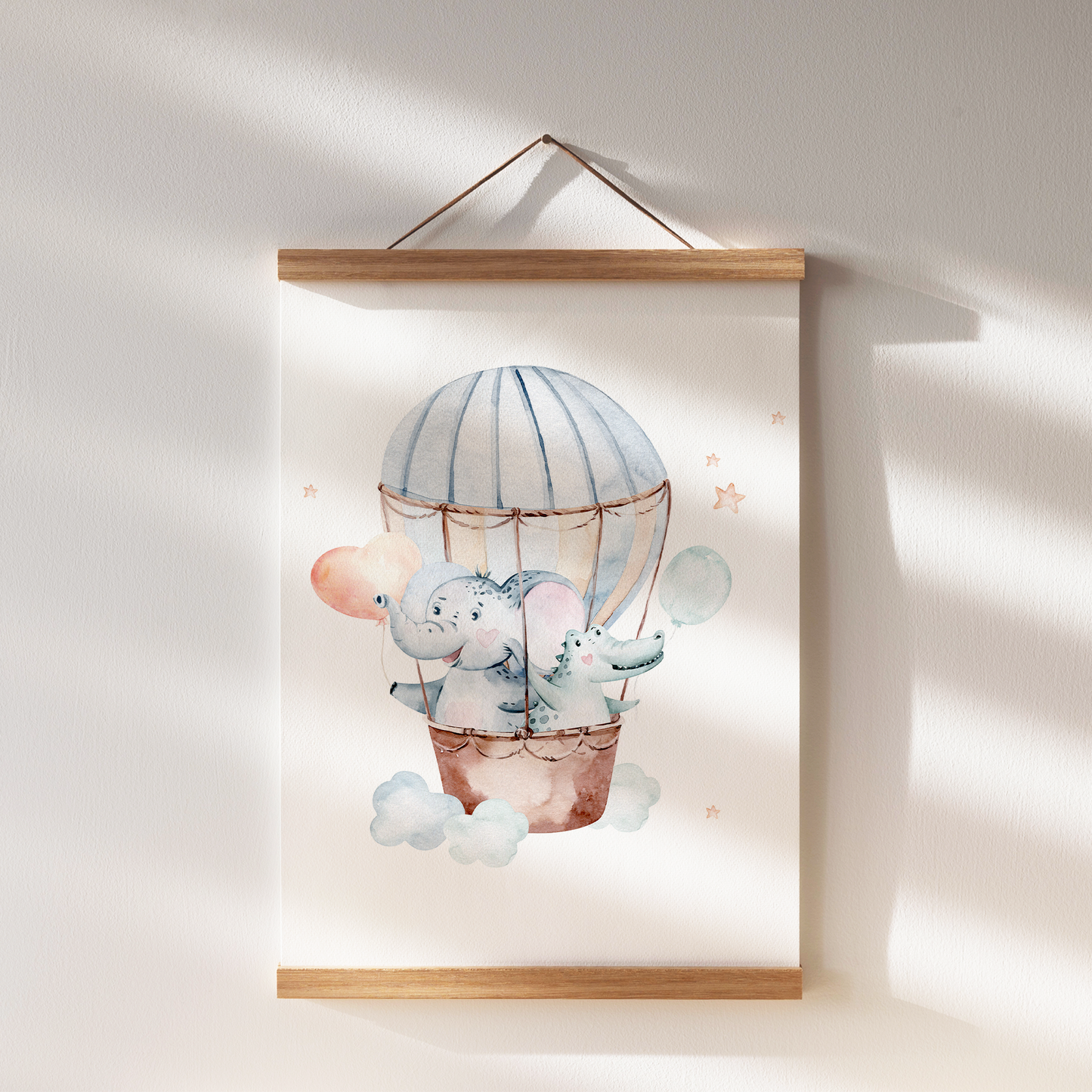 Kinderzimmer Poster | 3er Set A4 | Elefant & Kroko