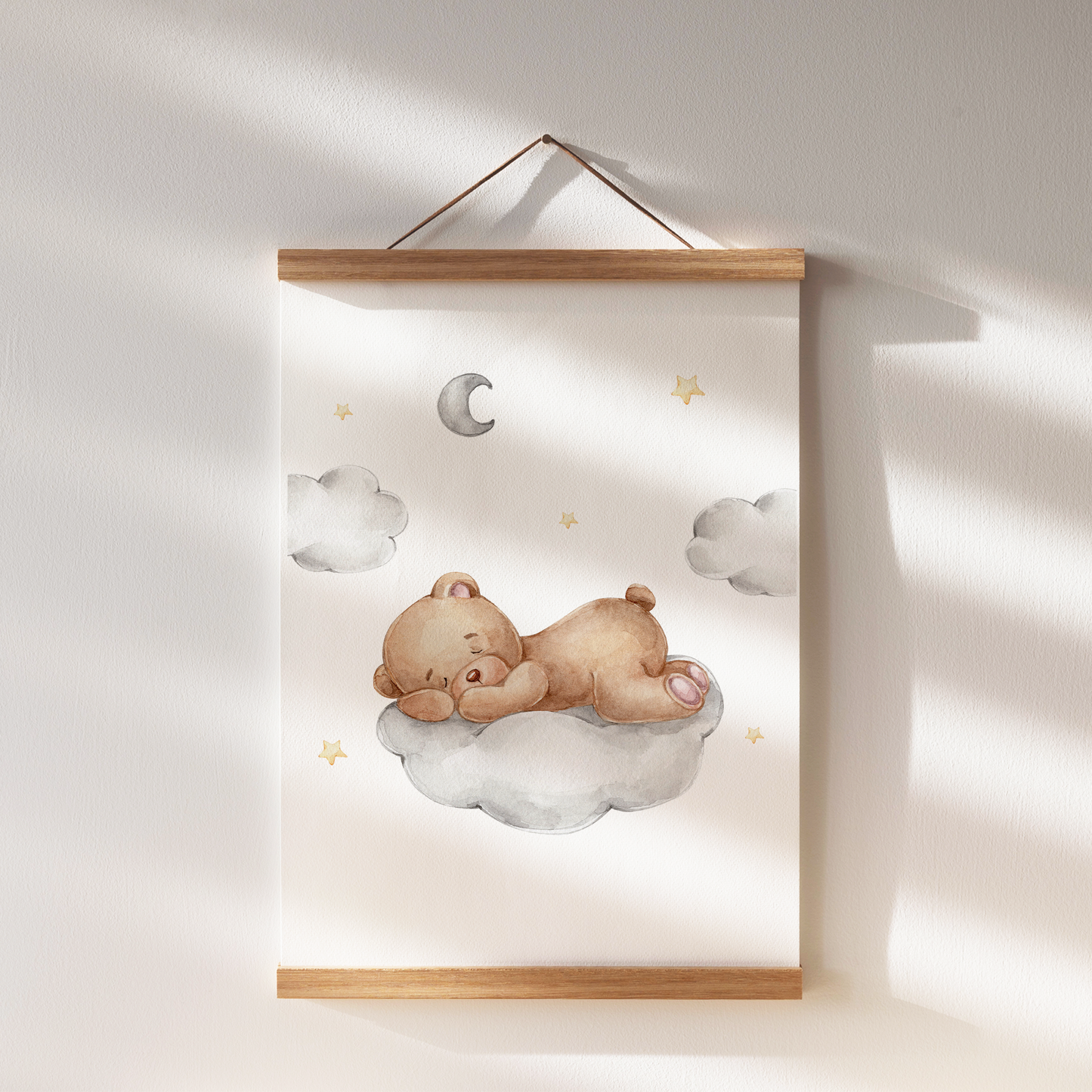 Kinderzimmer Poster | 3er Set A4 | Bär & Mond