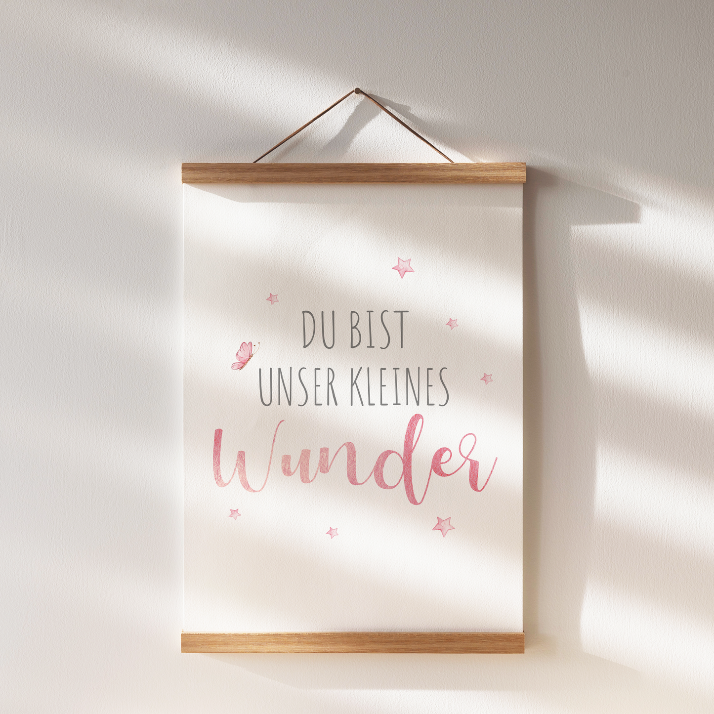 Kinderzimmer Poster | 3er Set A4 | Bär & Regenbogen rosa