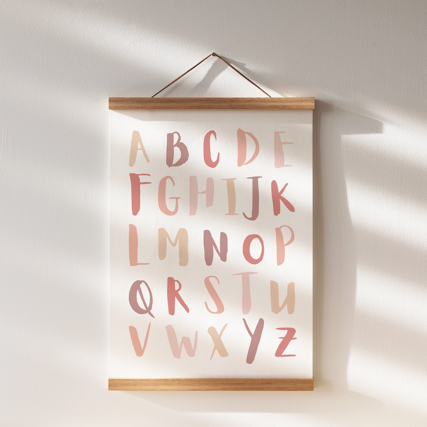 Lernposter | 3er Set A4 | Alphabet ABC Zahlen Regenbogen rosa