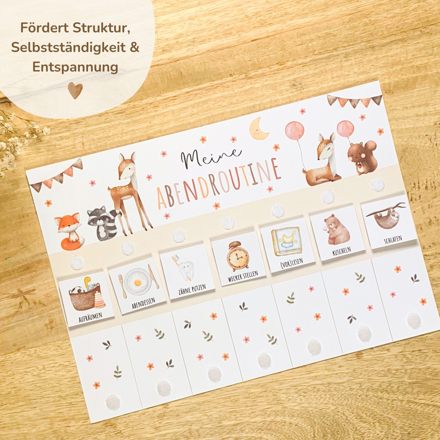 Morgen- & Abendroutine für Kinder | zum sofort Ausdrucken | Süße Tiere