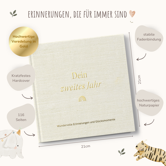 Babyalbum Dein zweites Jahr | Leinen