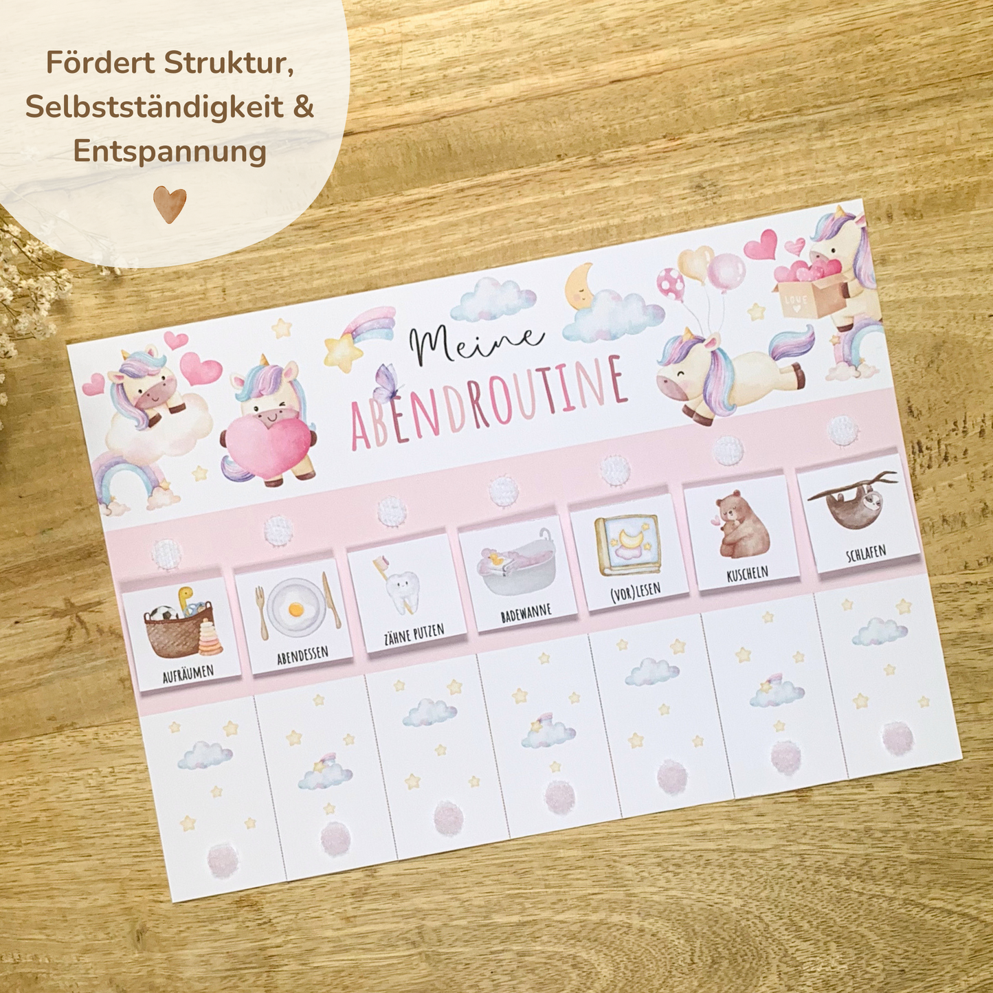 Morgen- & Abendroutine für Kinder | zum sofort Ausdrucken | Einhorn
