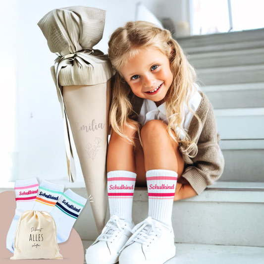 Schulkind Socken Pink | Geschenk zur Einschulung