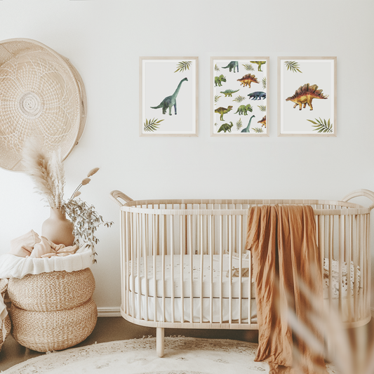 Kinderzimmerposter | 3er Set A4 | Dino Poster