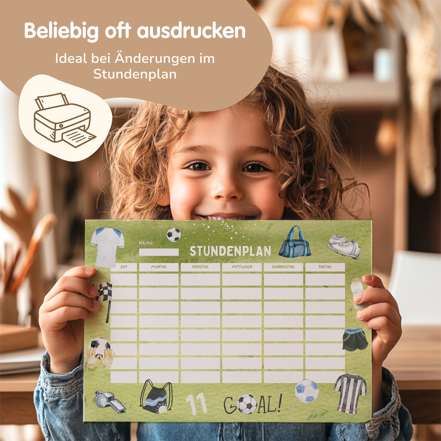 Stundenplan für Kinder | zum Ausdrucken | Fußball