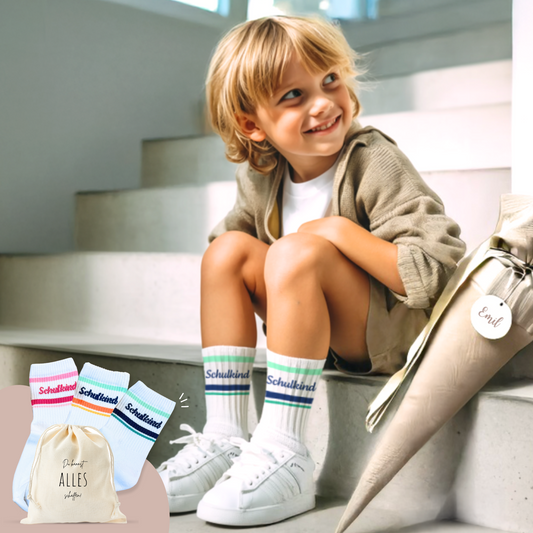 Schulkind Socken Blau | Geschenk zur Einschulung