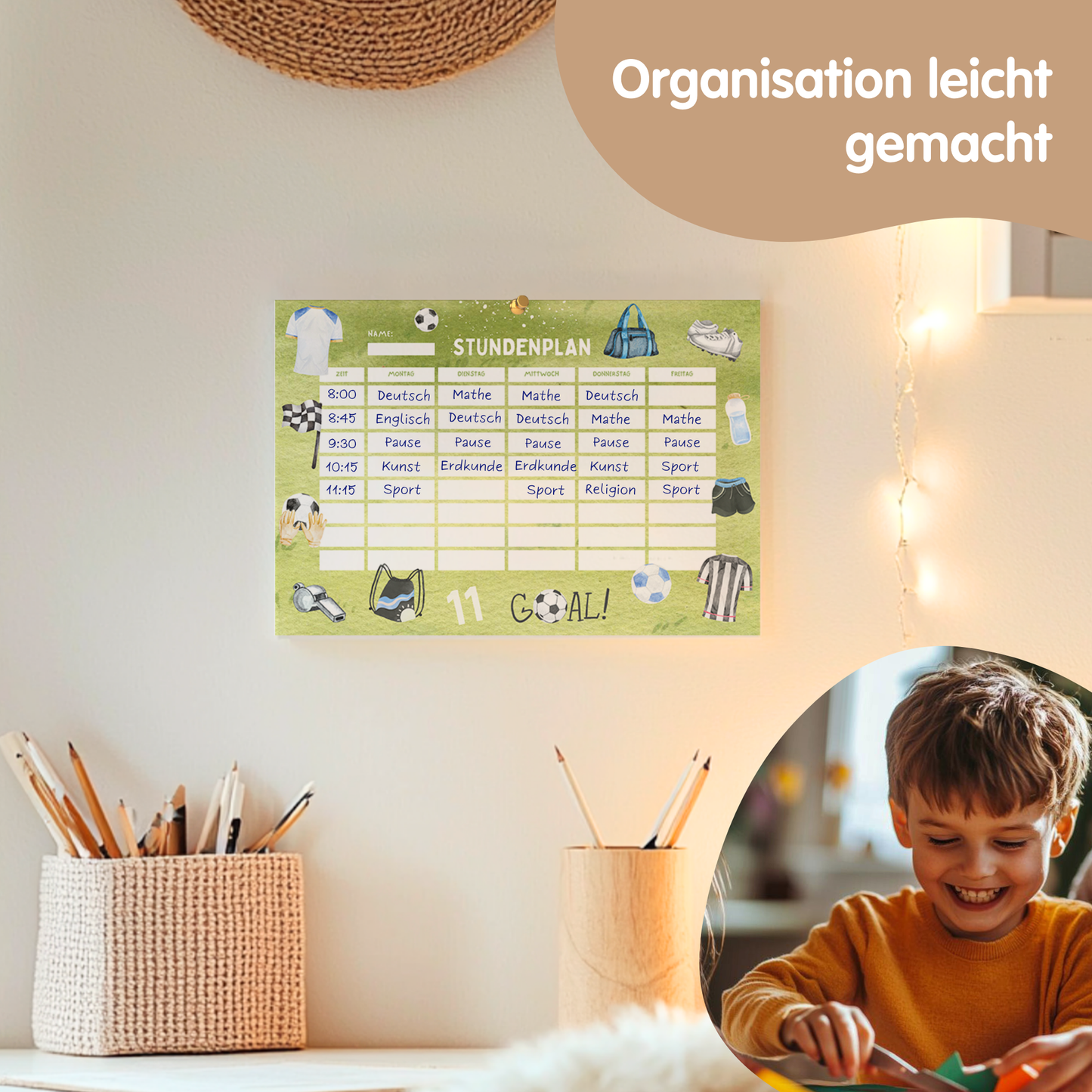 Stundenplan für Kinder | zum Ausdrucken | Fußball