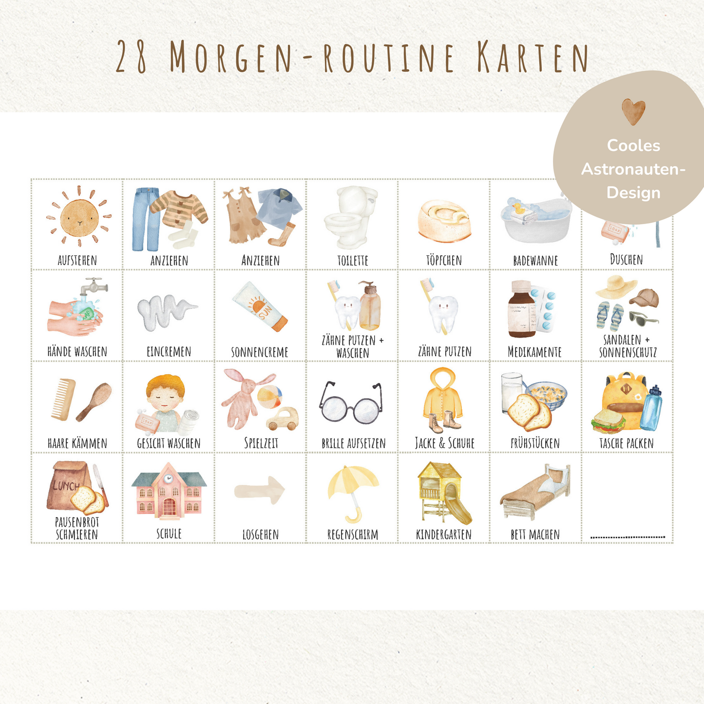 Morgen- & Abendroutine für Kinder | zum sofort Ausdrucken | Astronaut