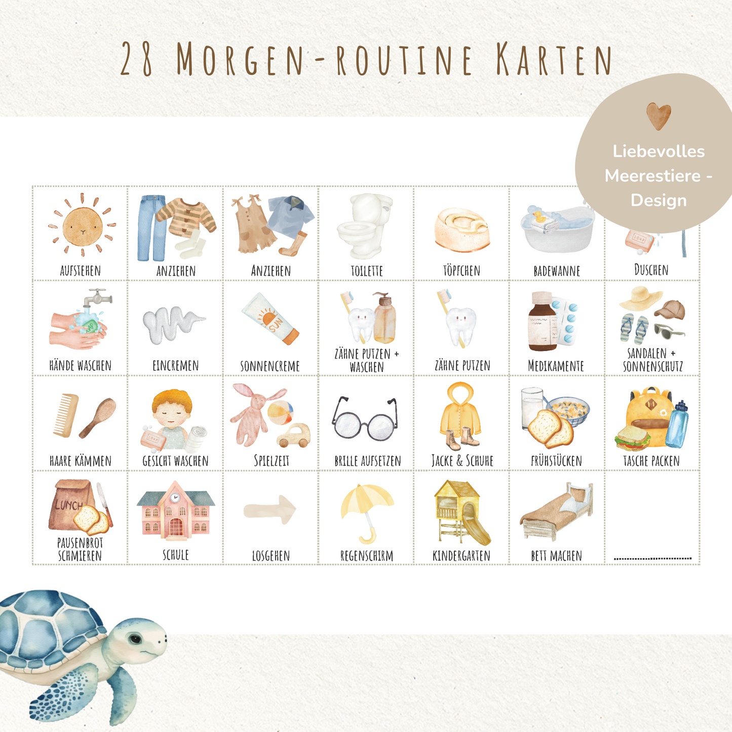 Morgen- & Abendroutine für Kinder | zum sofort Ausdrucken | Unterwasserwelt
