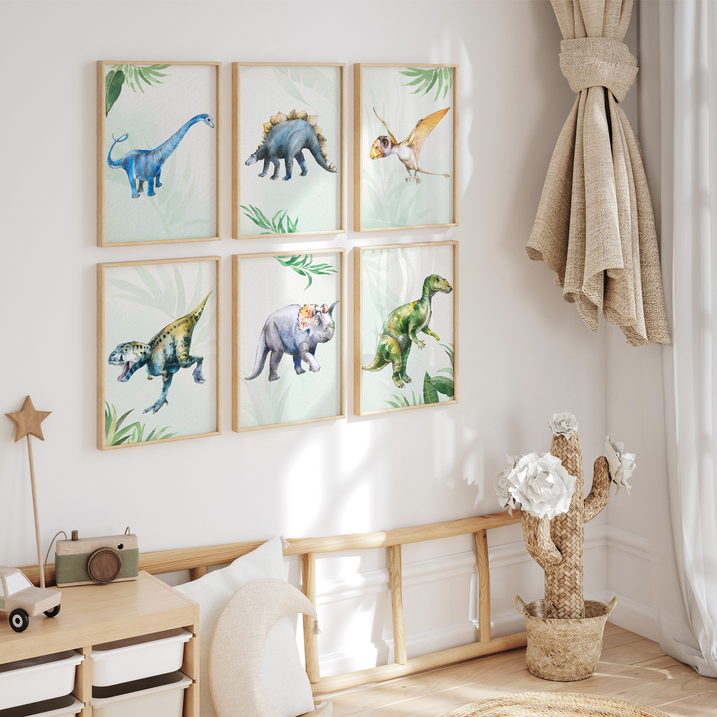 Kinderzimmerposter | 6er Set A4 | Dino Poster