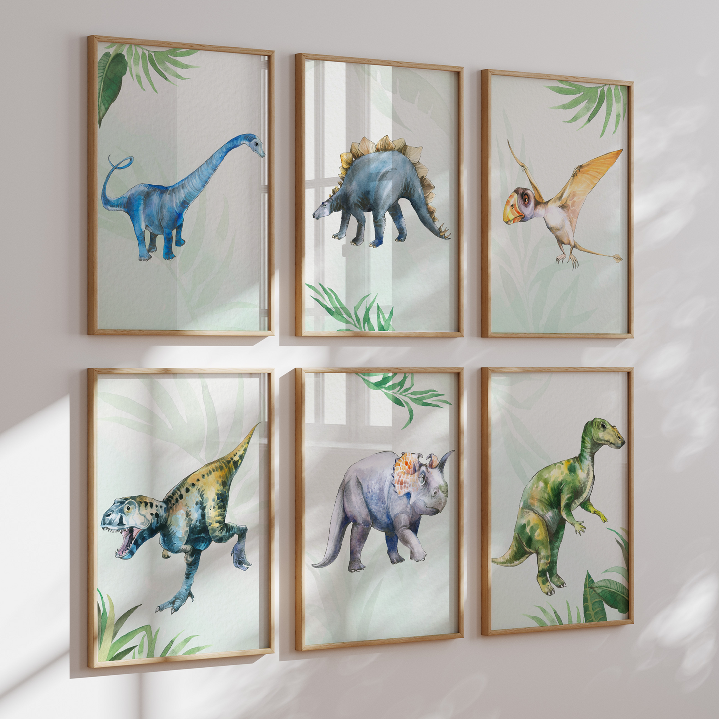 Kinderzimmerposter | 6er Set A4 | Dino Poster