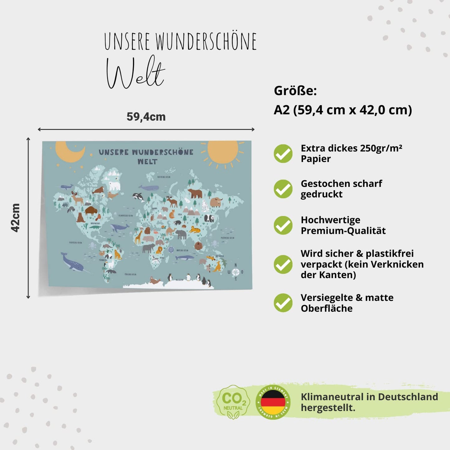 Kinderzimmerposter_Lernposter_Weltkarte_A2_blau_türkis