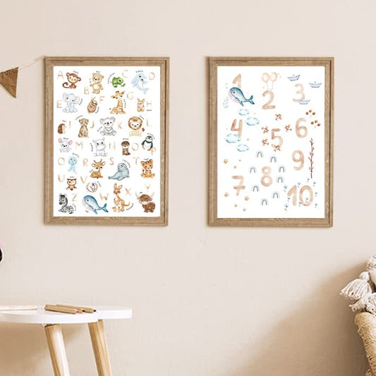 Kinderzimmerposter_Lernposter_Zahlen_ABC_bunt_A4_2er_Set