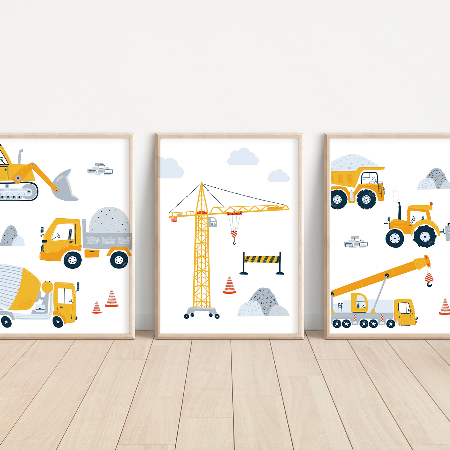 Kinderzimmerposter 3er-Set | Bagger