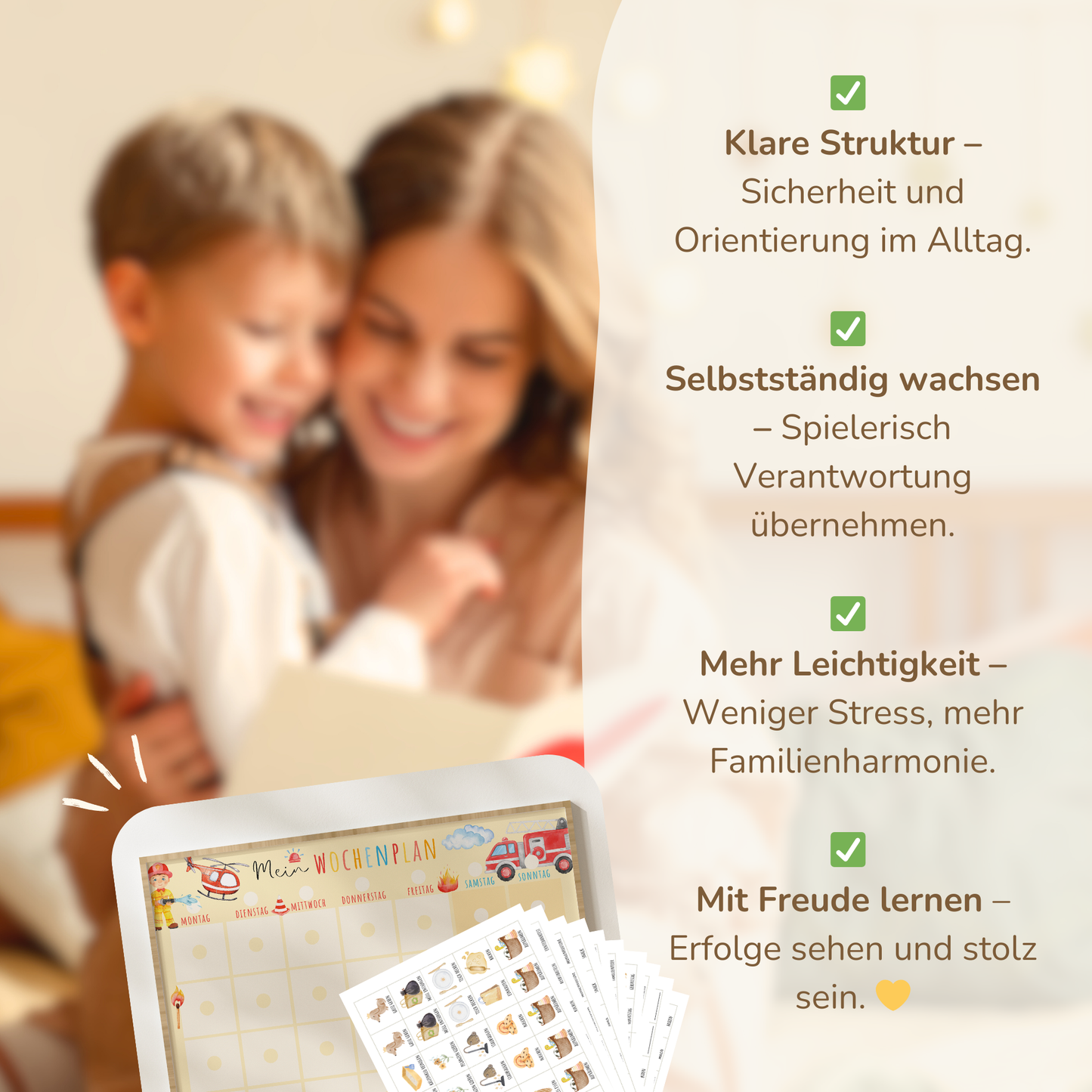 Wochenplan für Kinder | Montessori | zum Ausdrucken | Feuerwehr