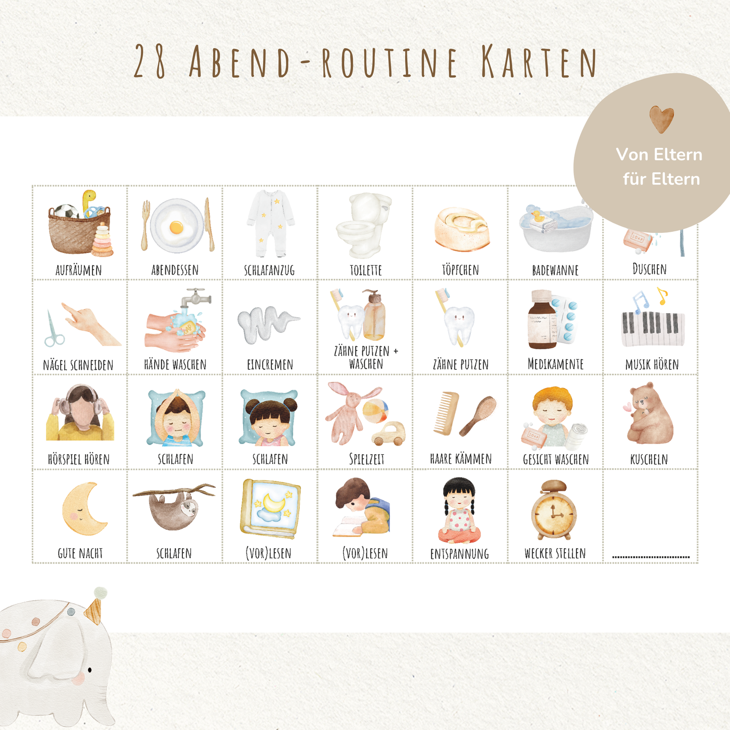 Morgen- & Abendroutine für Kinder | zum sofort Ausdrucken | Boho