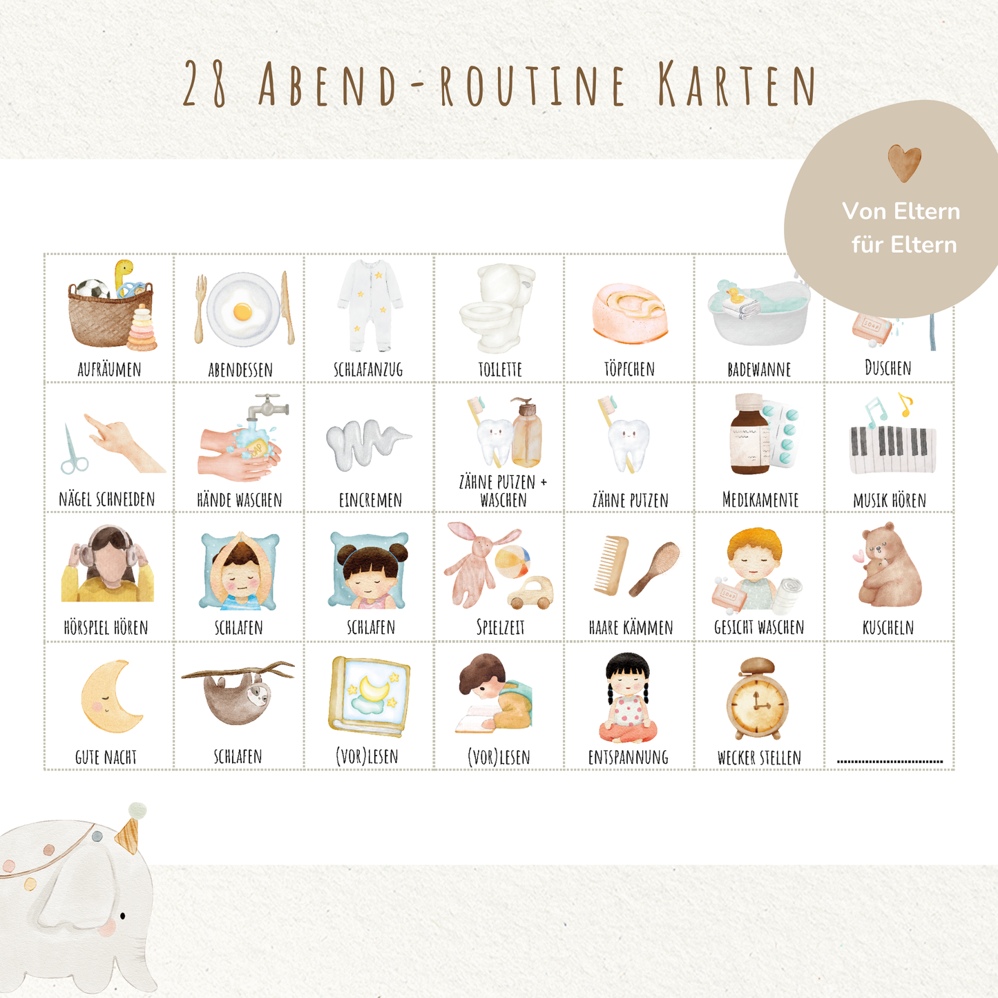 Morgen- & Abendroutine für Kinder | zum sofort Ausdrucken | Boho