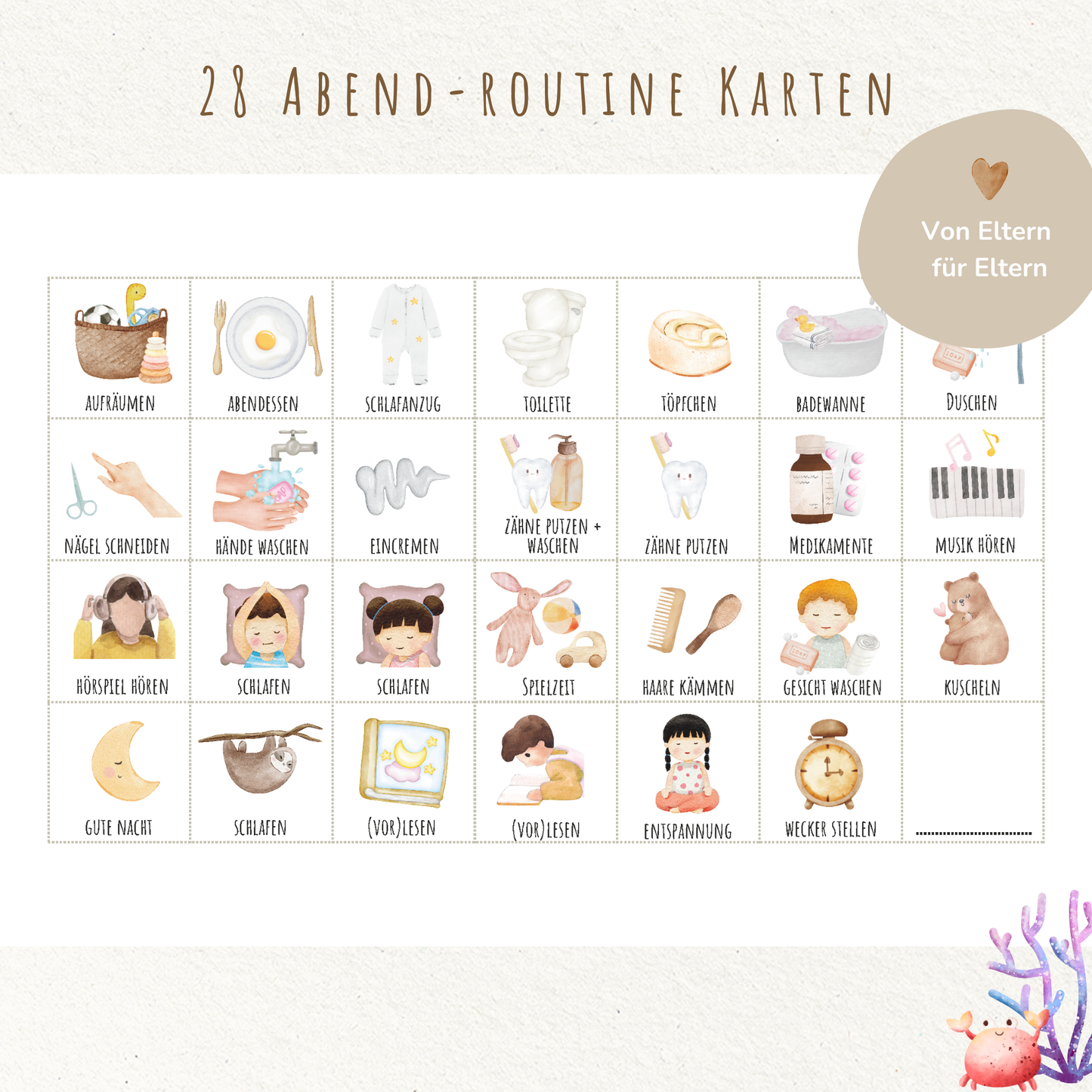 Morgen- & Abendroutine für Kinder | zum sofort Ausdrucken | Meerjungfrau