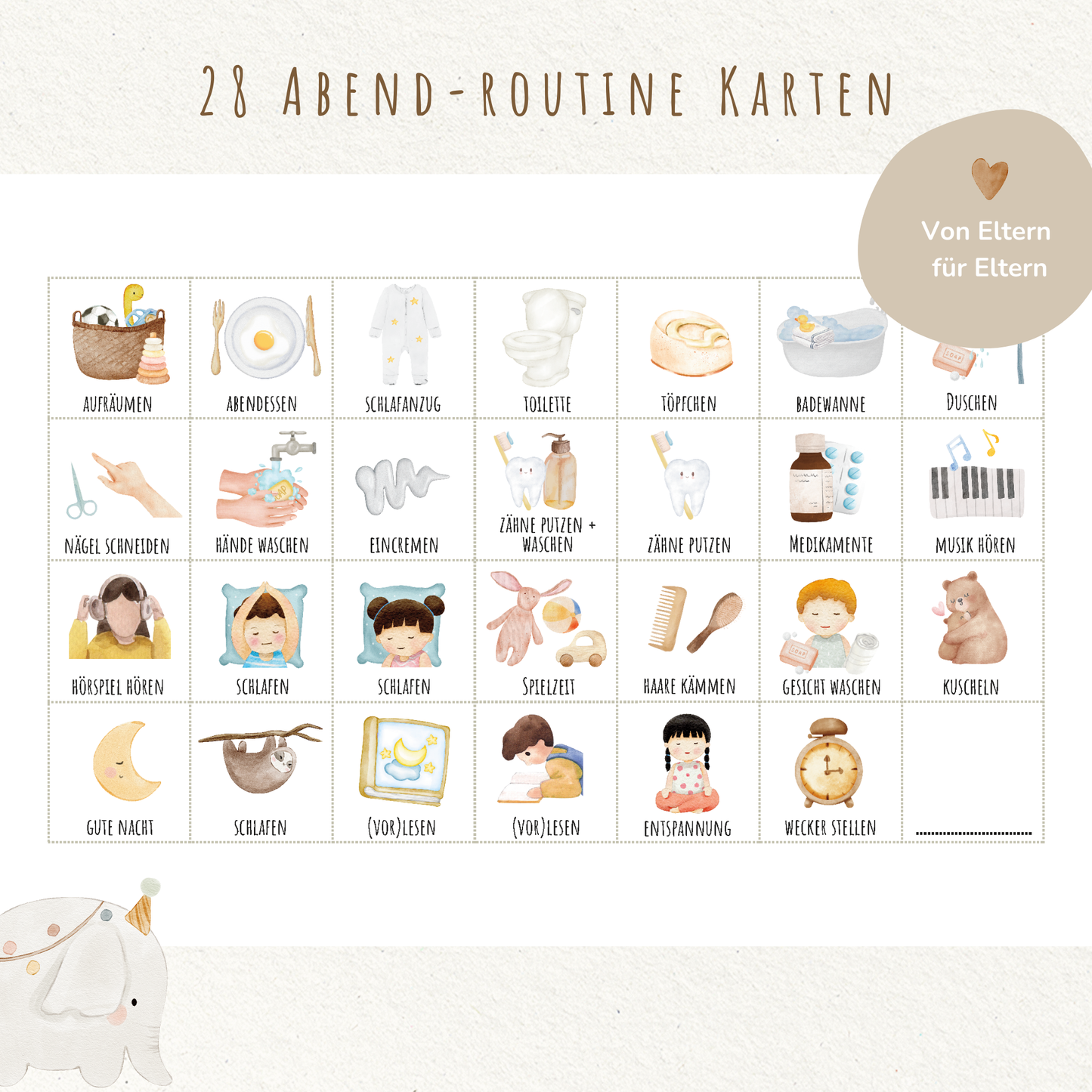 Morgen- & Abendroutine für Kinder | zum sofort Ausdrucken | Boho