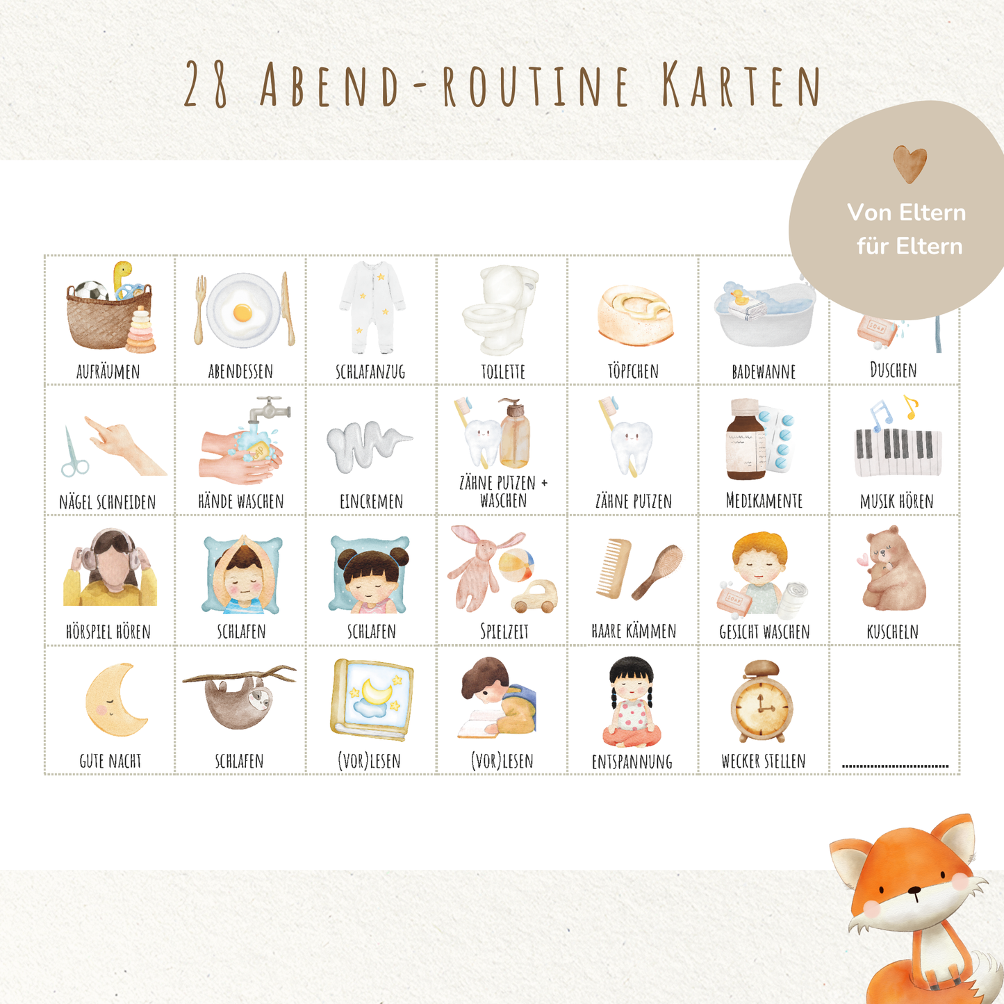Morgen- & Abendroutine für Kinder | zum sofort Ausdrucken | Süße Tiere