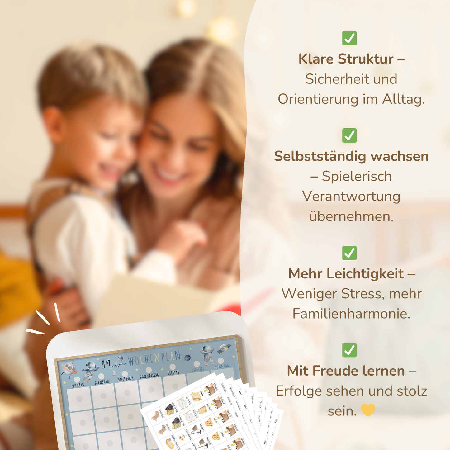 Wochenplan für Kinder | Montessori | zum Ausdrucken | Astronauten
