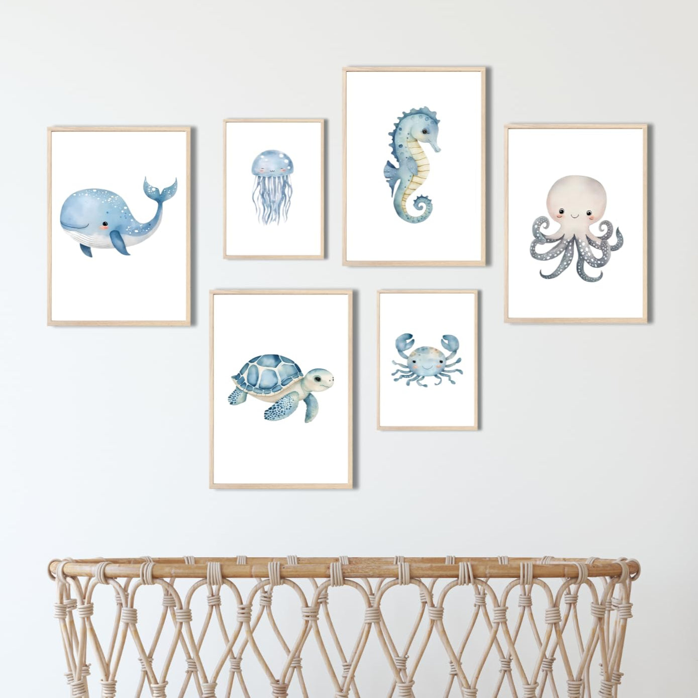 Kinderzimmerposter_Unterwasserwelt_A4_A5_6er_Set