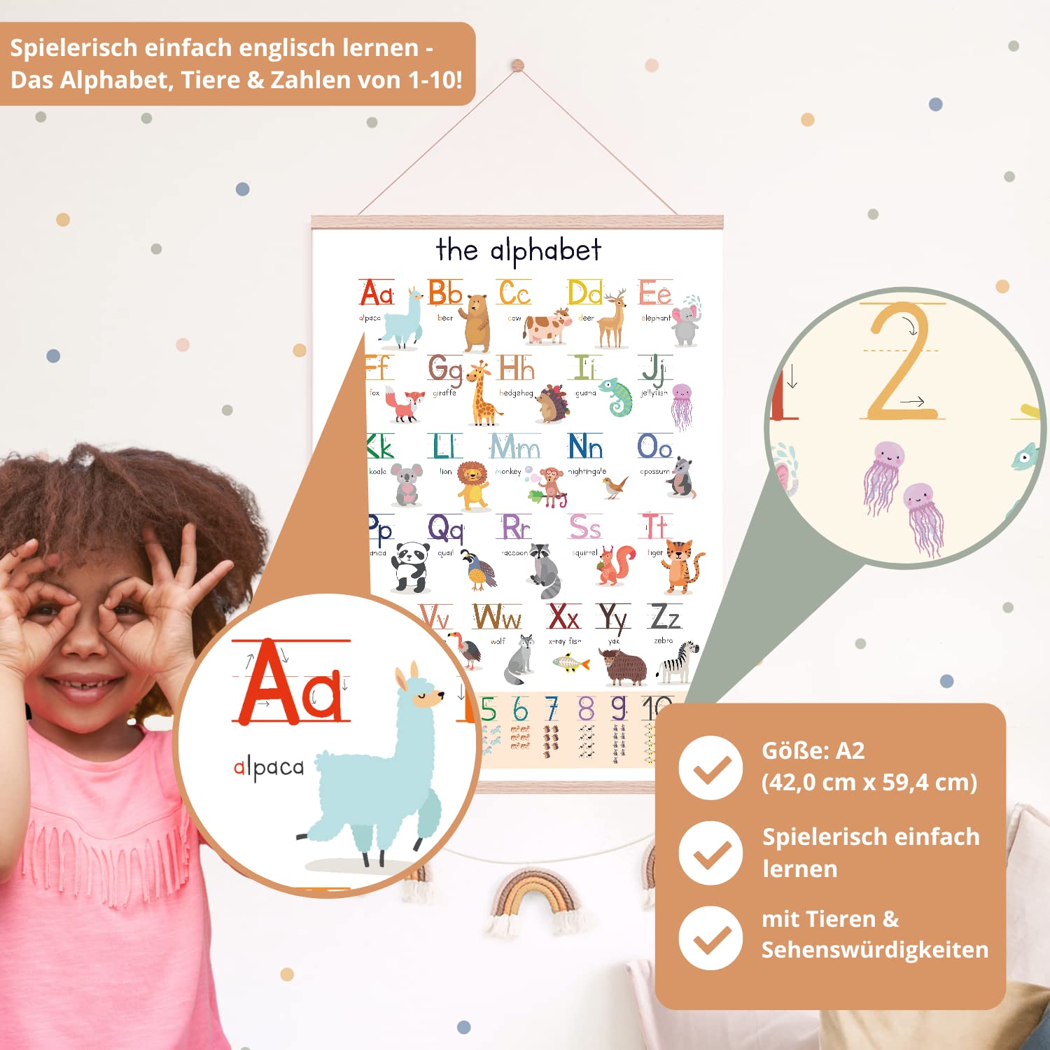 Kinderzimmerposter_Lernposter_ABC_bunt_Tiere_A2