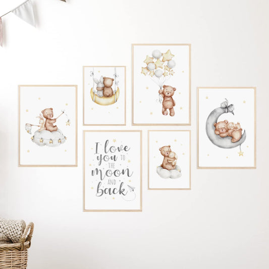 Kinderzimmerposter_Bär_Spruch_A4_A5_beige_grau