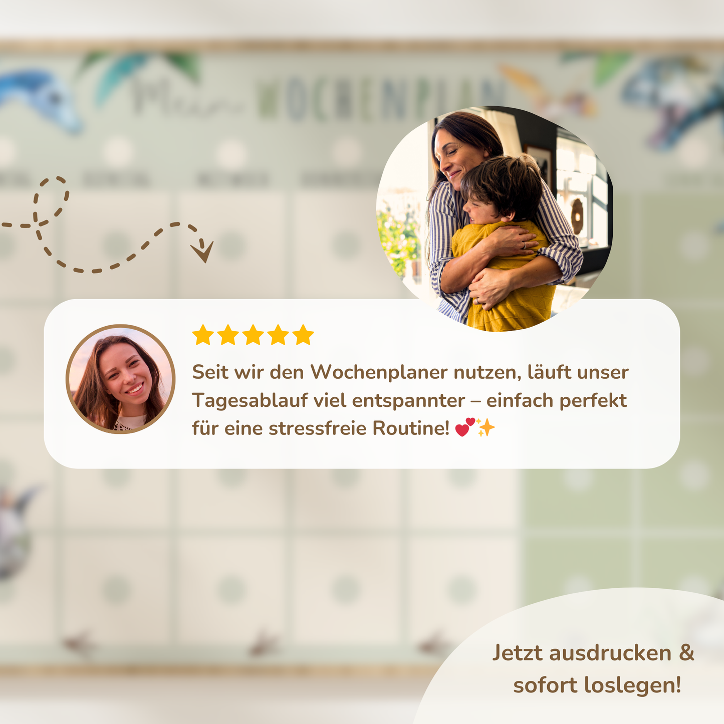 Wochenplan für Kinder | Montessori | zum Ausdrucken | Dino