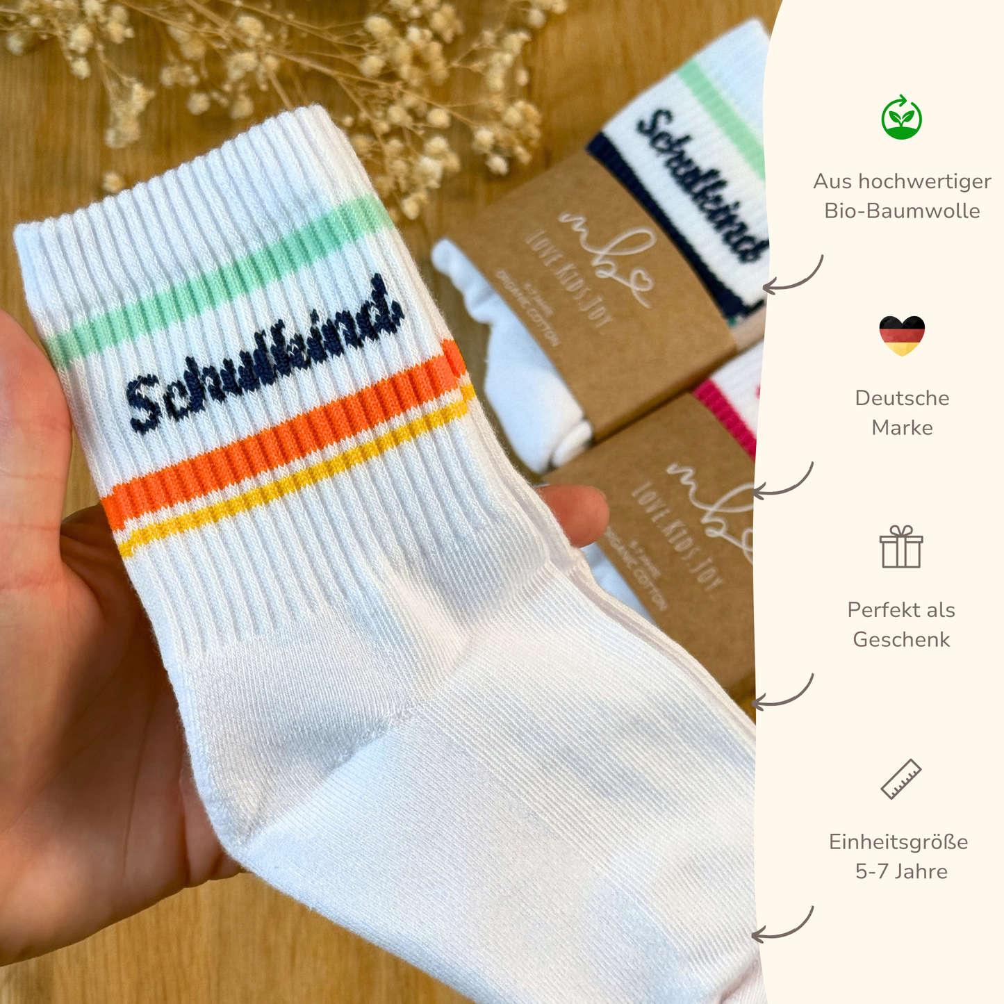 Schulkind Socken Bunt | Geschenk zur Einschulung