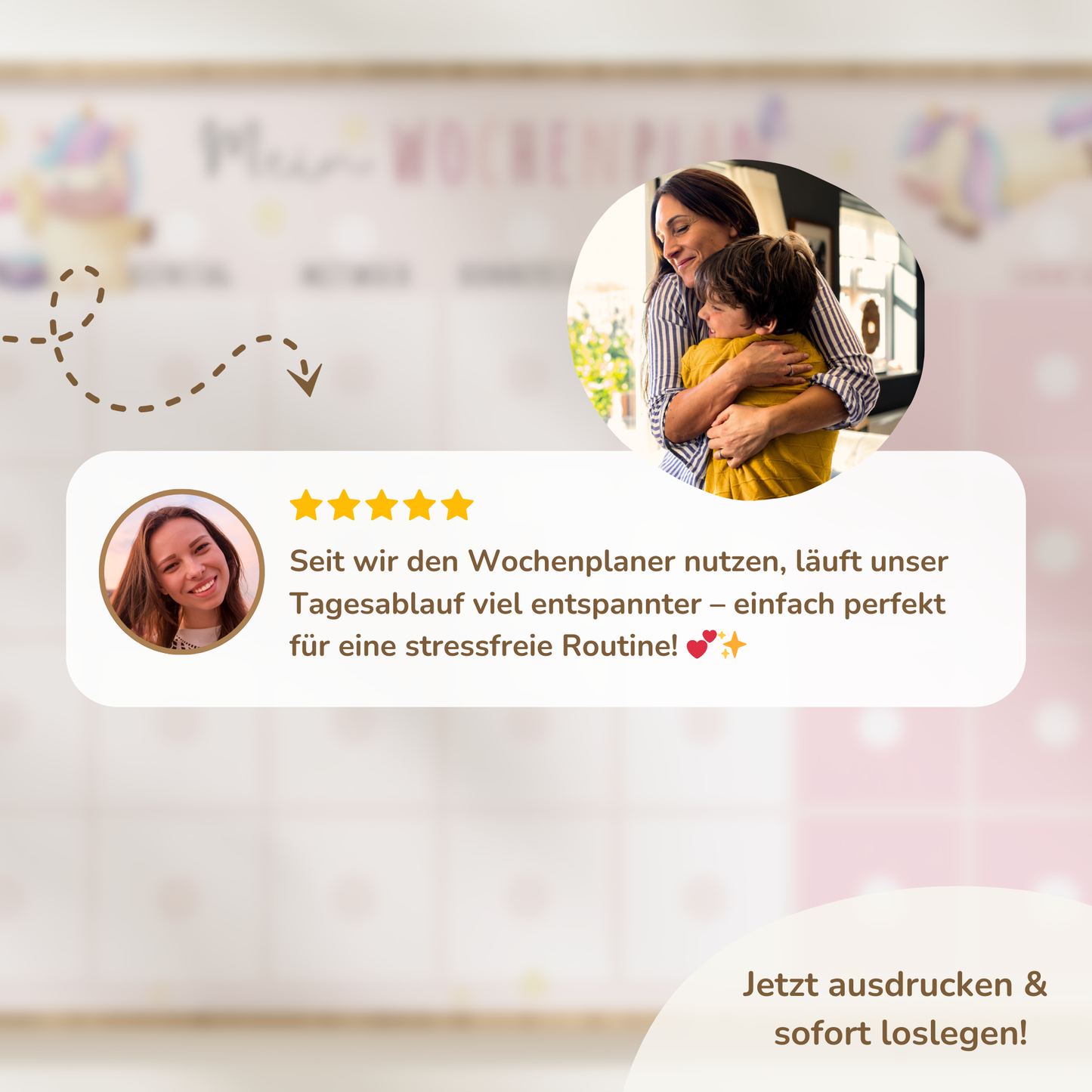 Wochenplan für Kinder | Montessori | zum Ausdrucken | Einhorn