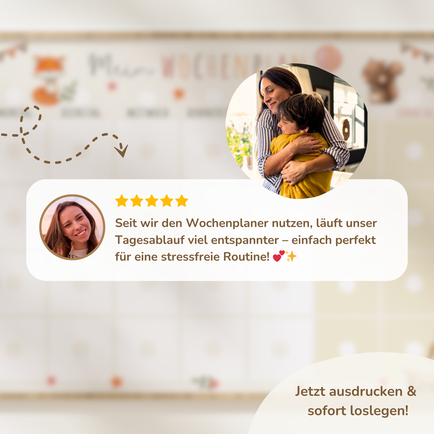 Wochenplan für Kinder | Montessori | zum Ausdrucken | Süße Tiere