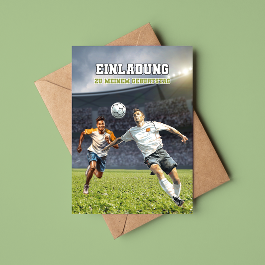 10 Einladungskarten Kindergeburtstag inkl. Umschläge | Fußball