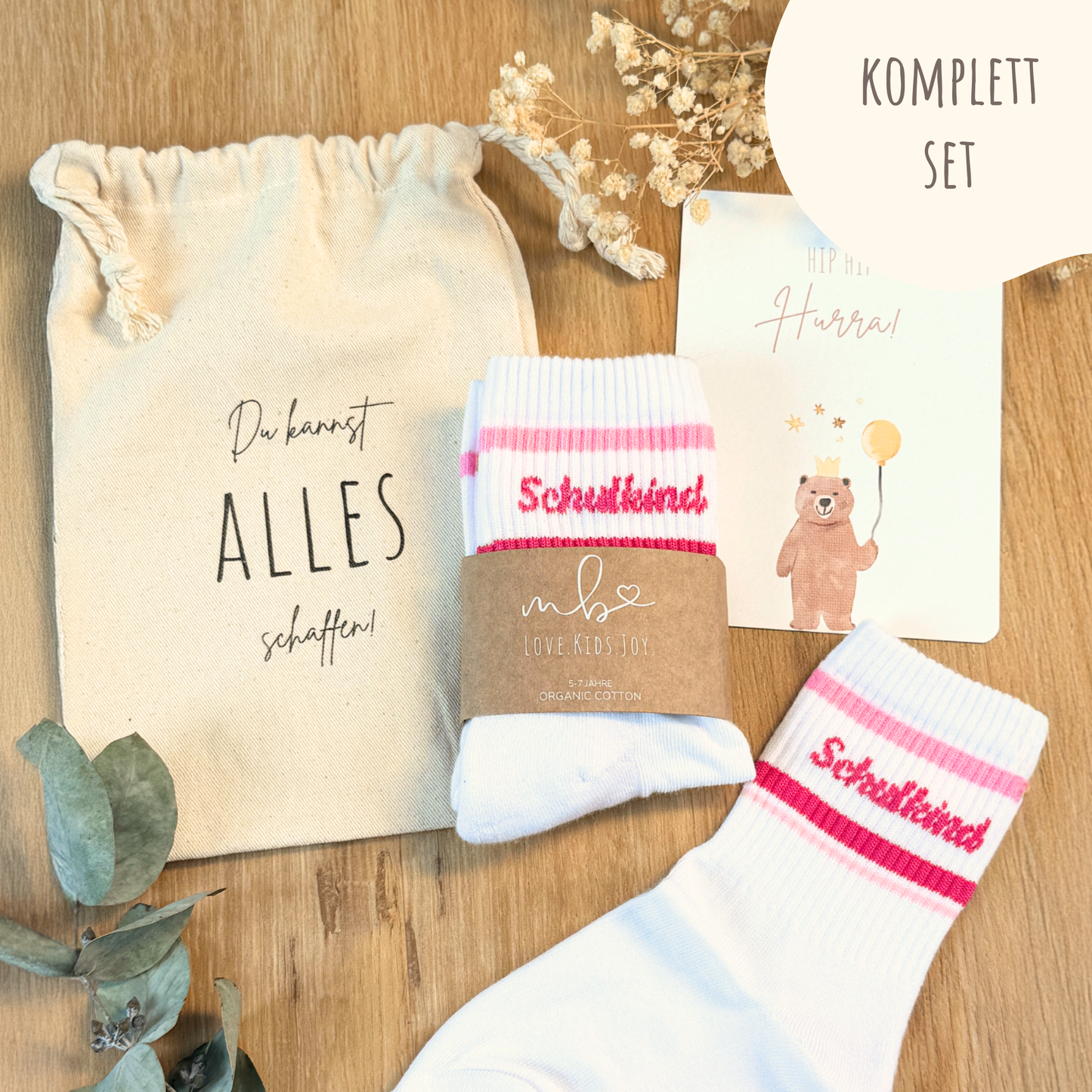 Schulkind Socken Pink | Geschenk zur Einschulung