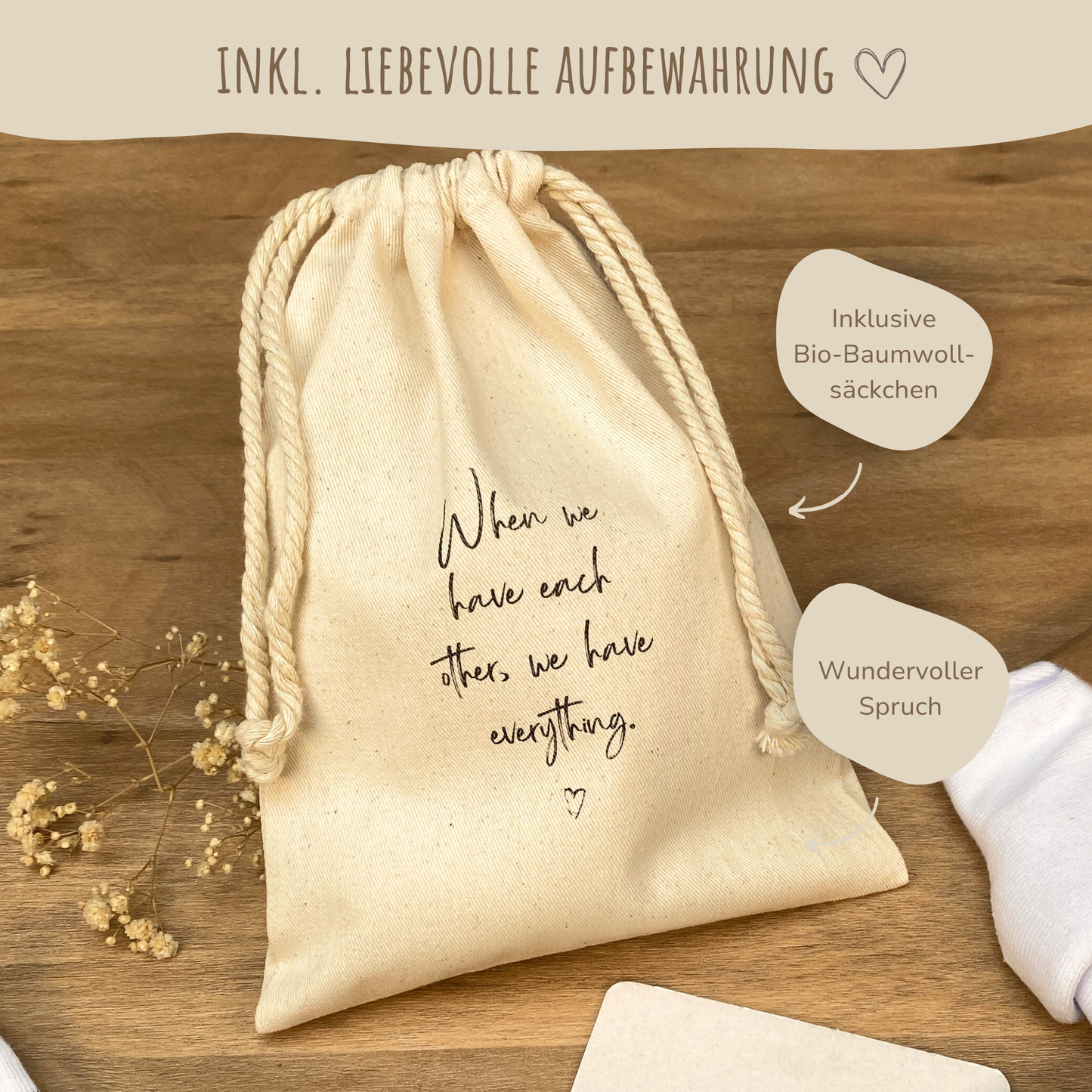 Geschenk zur Geburt Baby – Geschenkset mit Babyalbum & Familien Socken