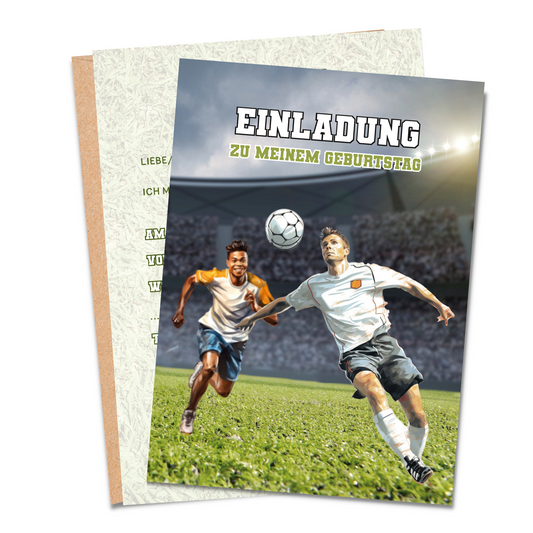 10 Einladungskarten Kindergeburtstag inkl. Umschläge | Fußball